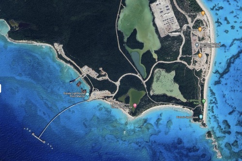 Disney Lookout Cay at Lighthouse Point, Bahamas (aerial map)