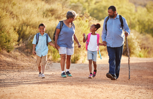 Family hiking